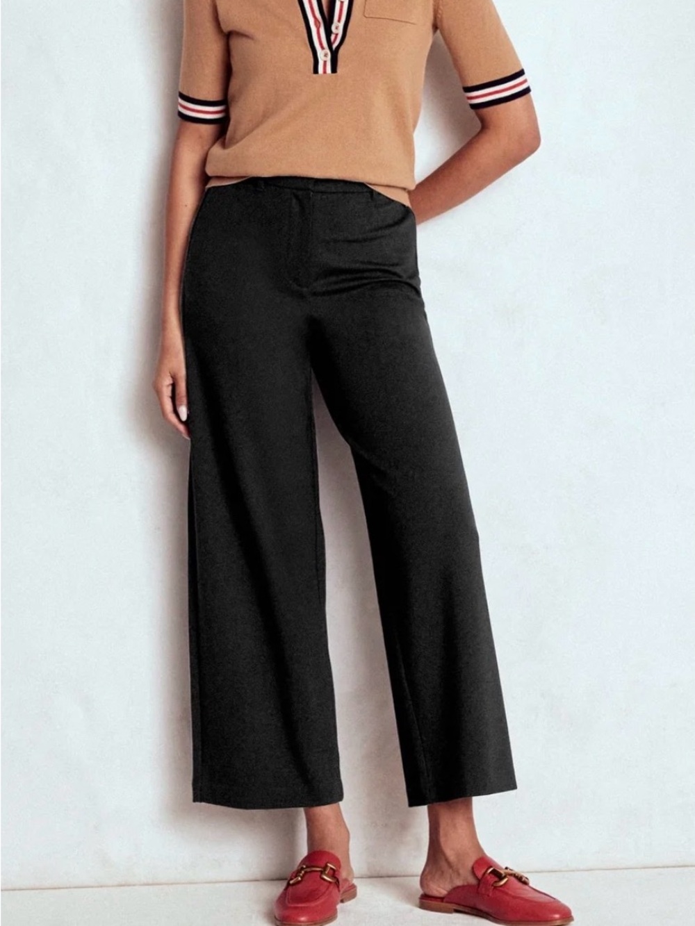 Boden Belgravia Ponte Cropped Wide-Leg Trousers